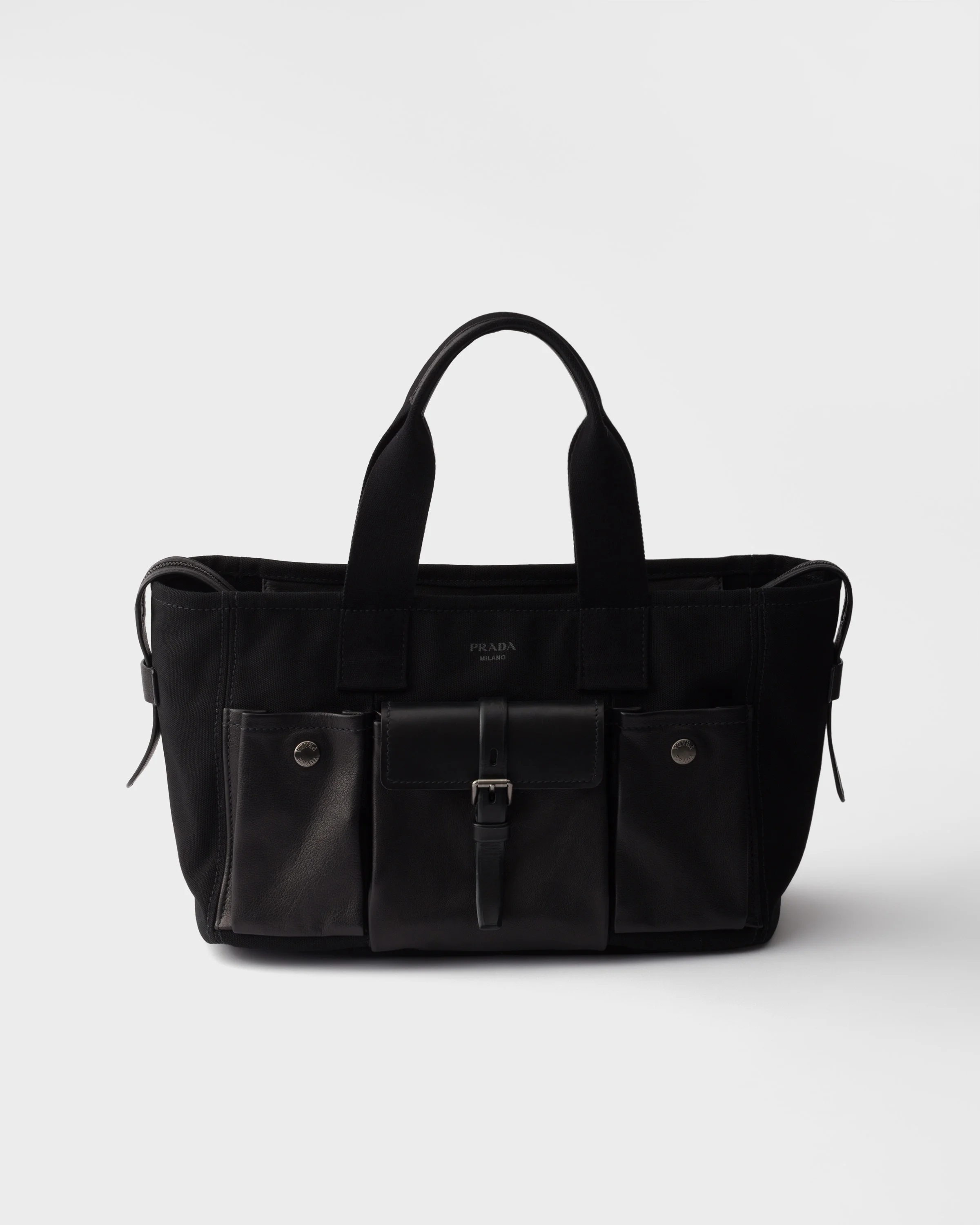 Prada Route large canvas and leather tote bags - 1