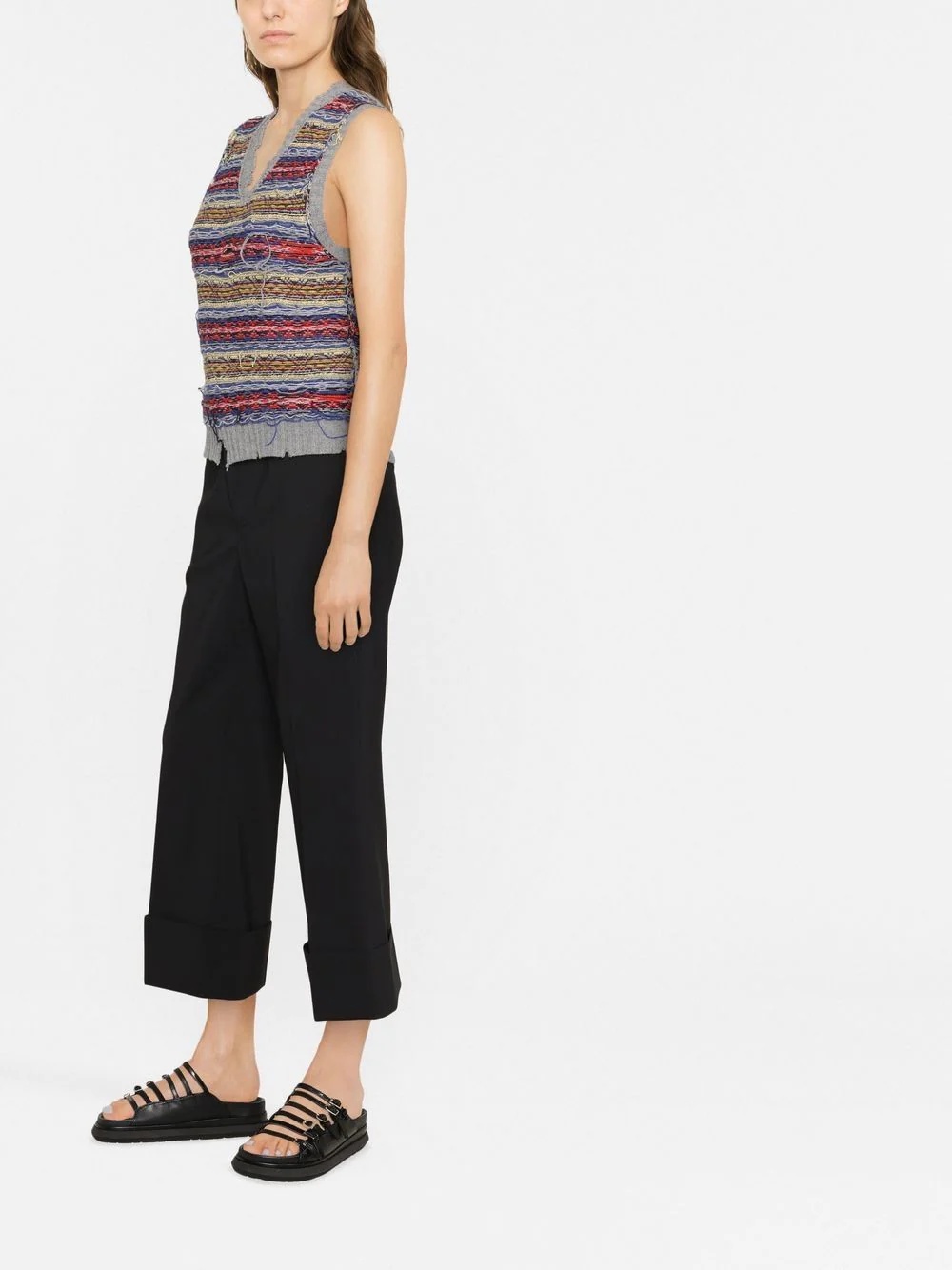 cropped flare trousers - 3