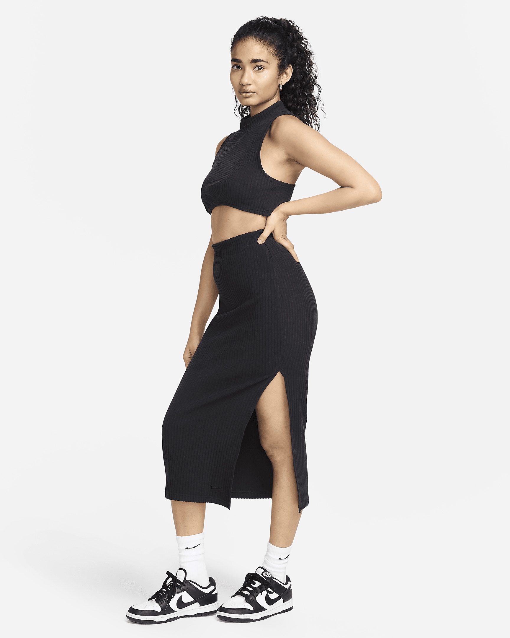 Women's Nike Sportswear Chill Knit Slim Ribbed Midi Skirt - 4