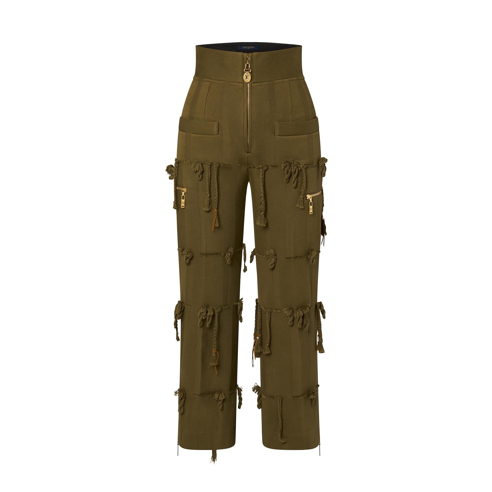 Cotton Gabardine Thread Detail Pants - 1