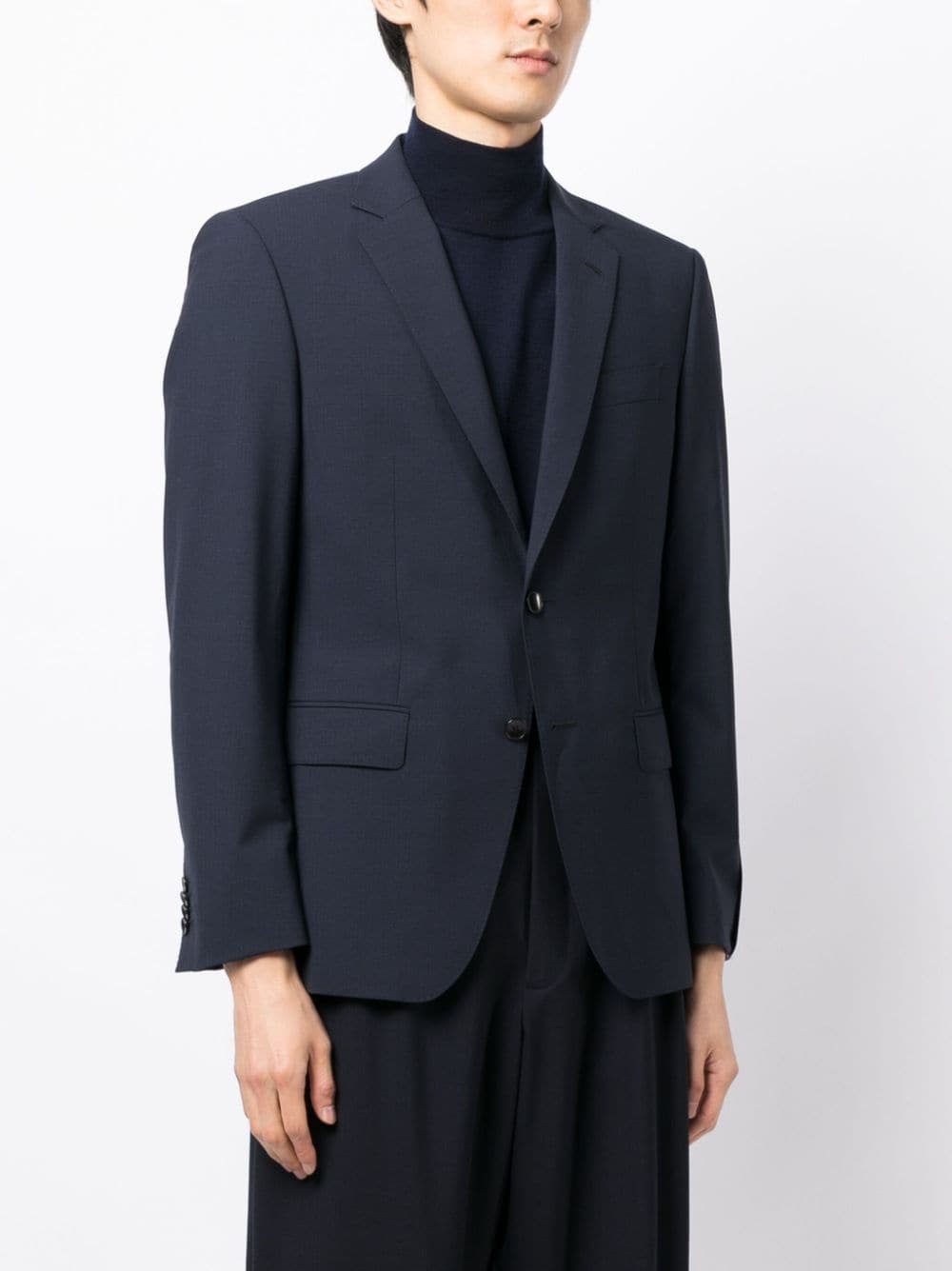 notched-lapels single-breasted blazer - 3