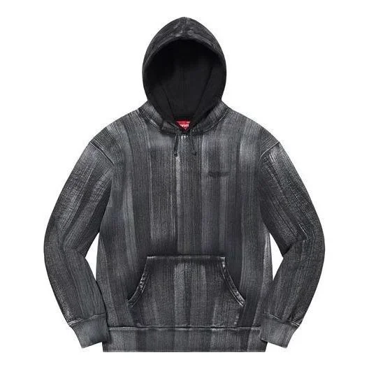 Supreme Brush Stroke Hooded Sweatshirt 'Black White' SUP-SS21-662 - 1