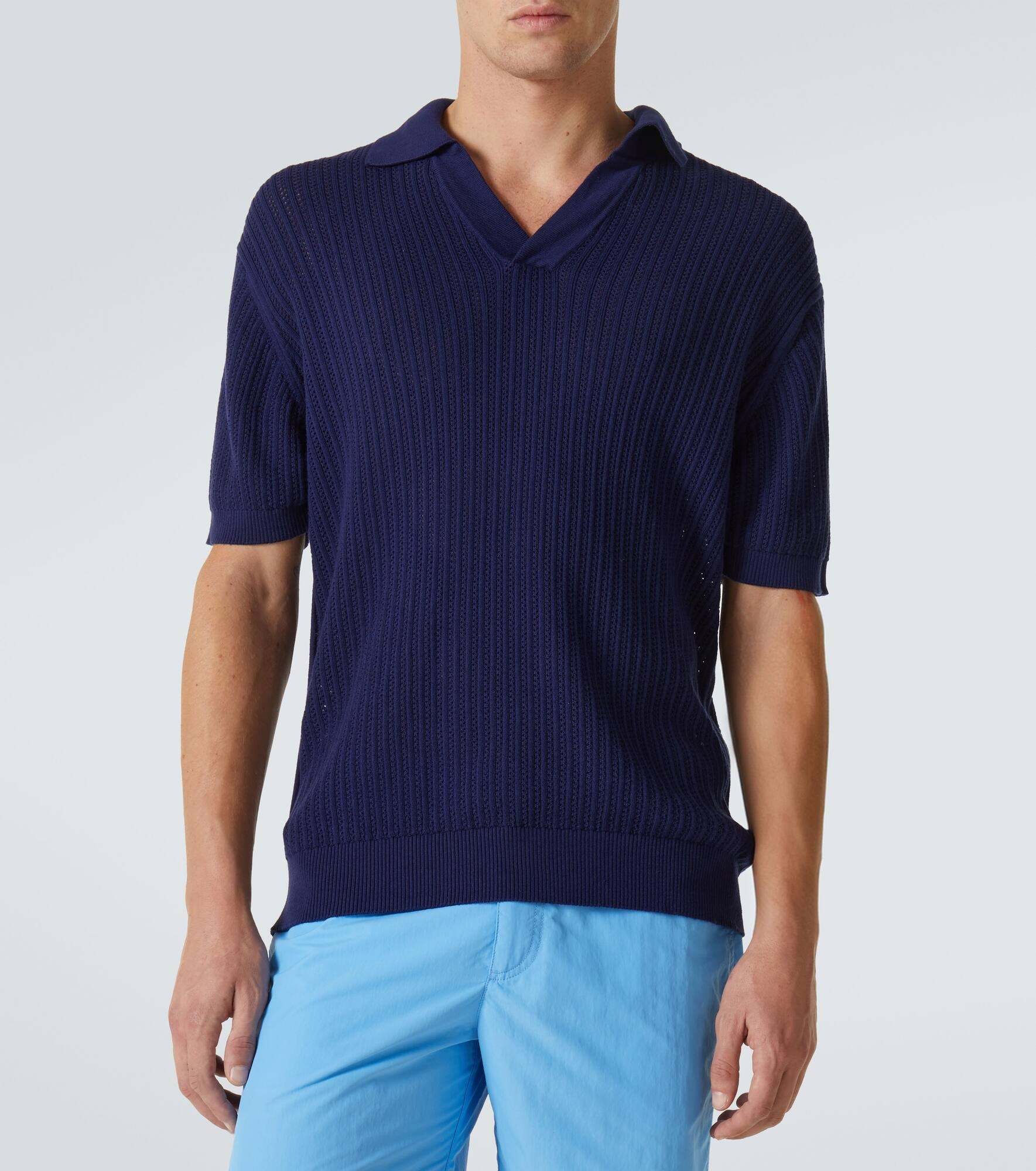 Rino cotton ribbed-knit polo shirt - 3
