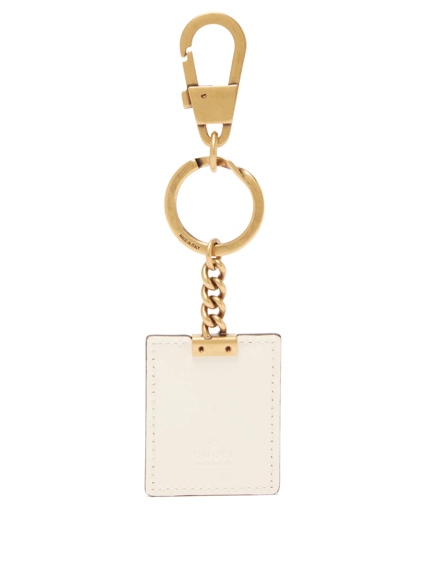 Worldwide-embroidered leather key ring - 3