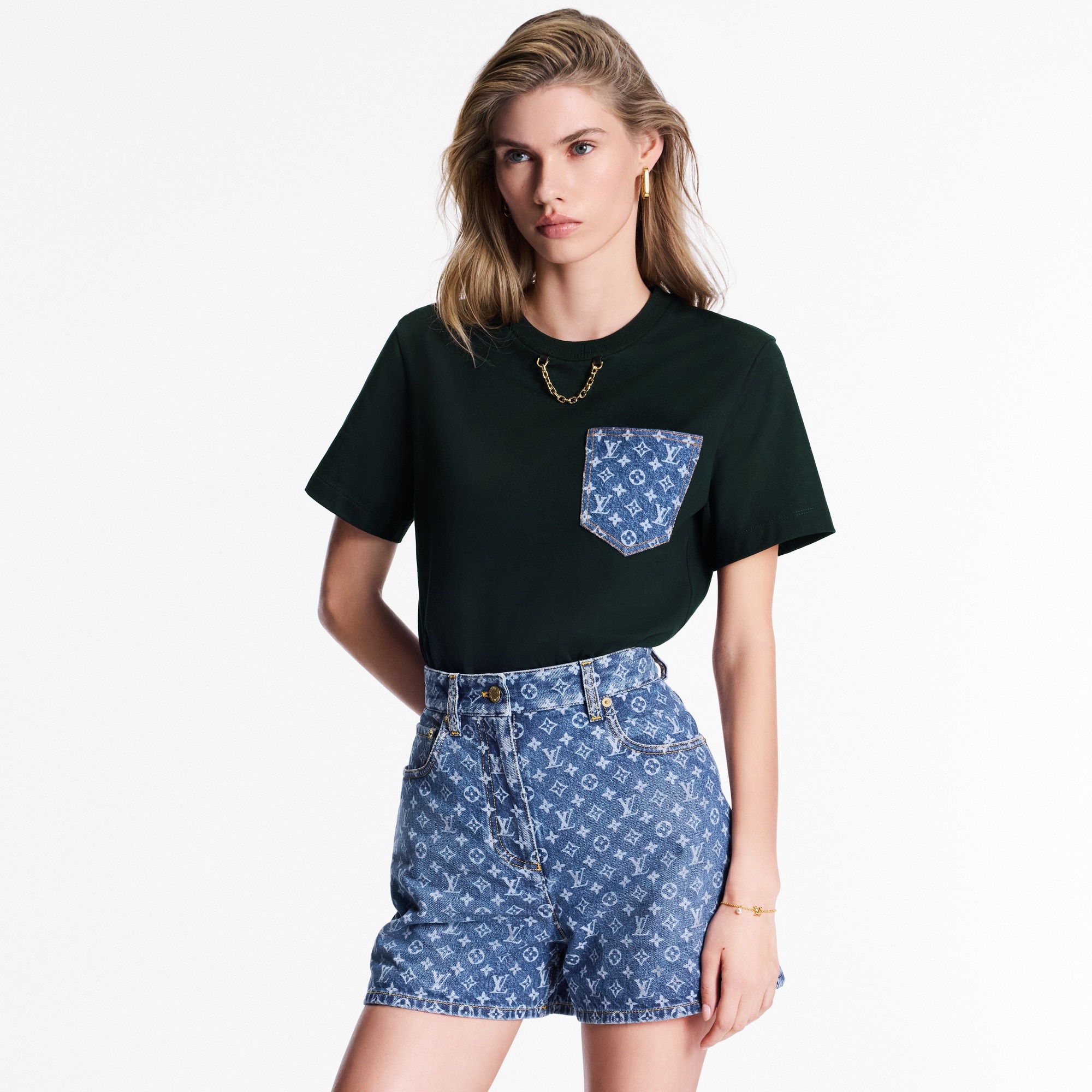 Monogram Denim Shorts - 2