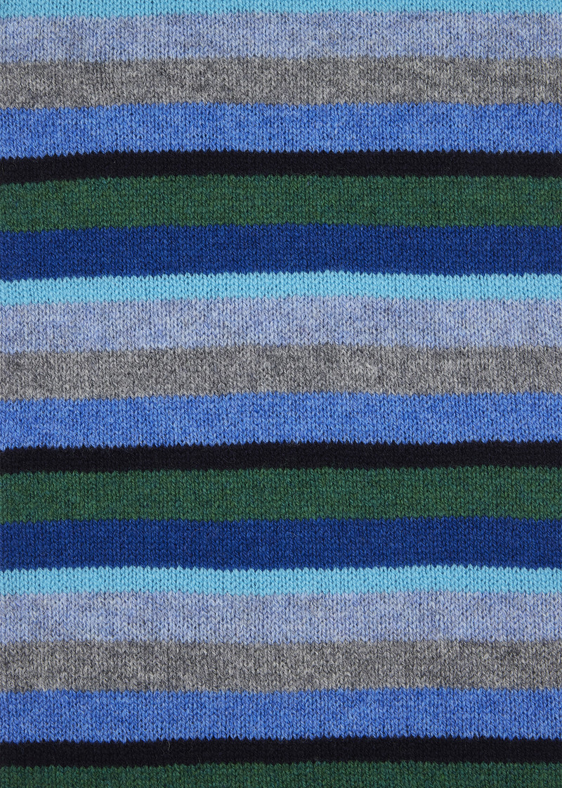 Dark Blue 'Seasonal Stripe' Beanie and Scarf Set 5