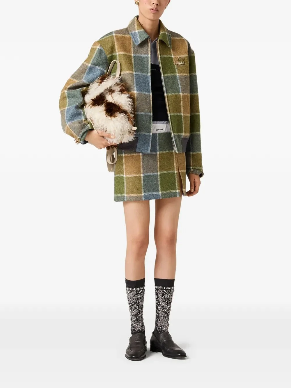 MIU MIU - Women Check Padded Outerwear Jacket - 1