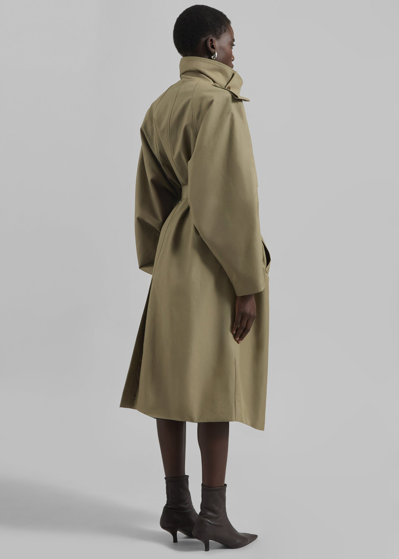 Davos Trench Coat - Pale Olive 7