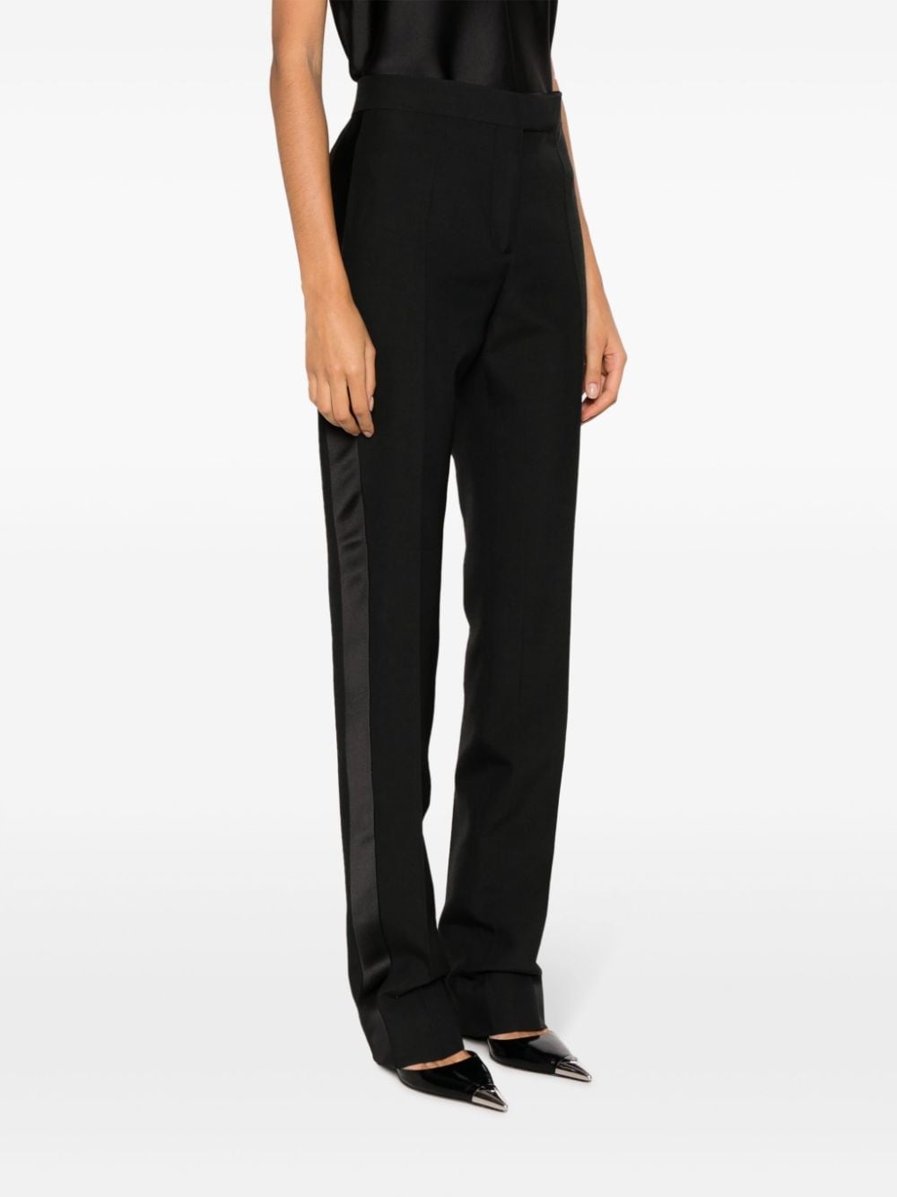 straight-leg silk-blend trousers - 3