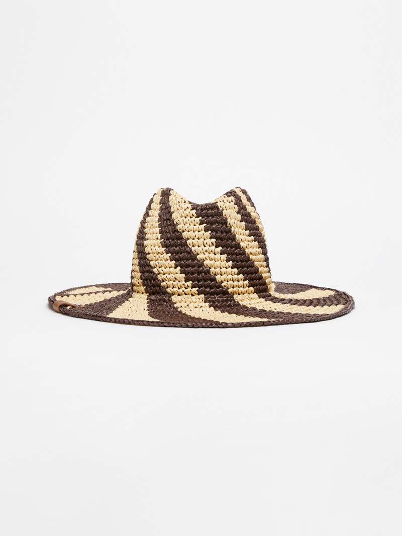 LAZIALE Wide-brimmed raffia hat 1