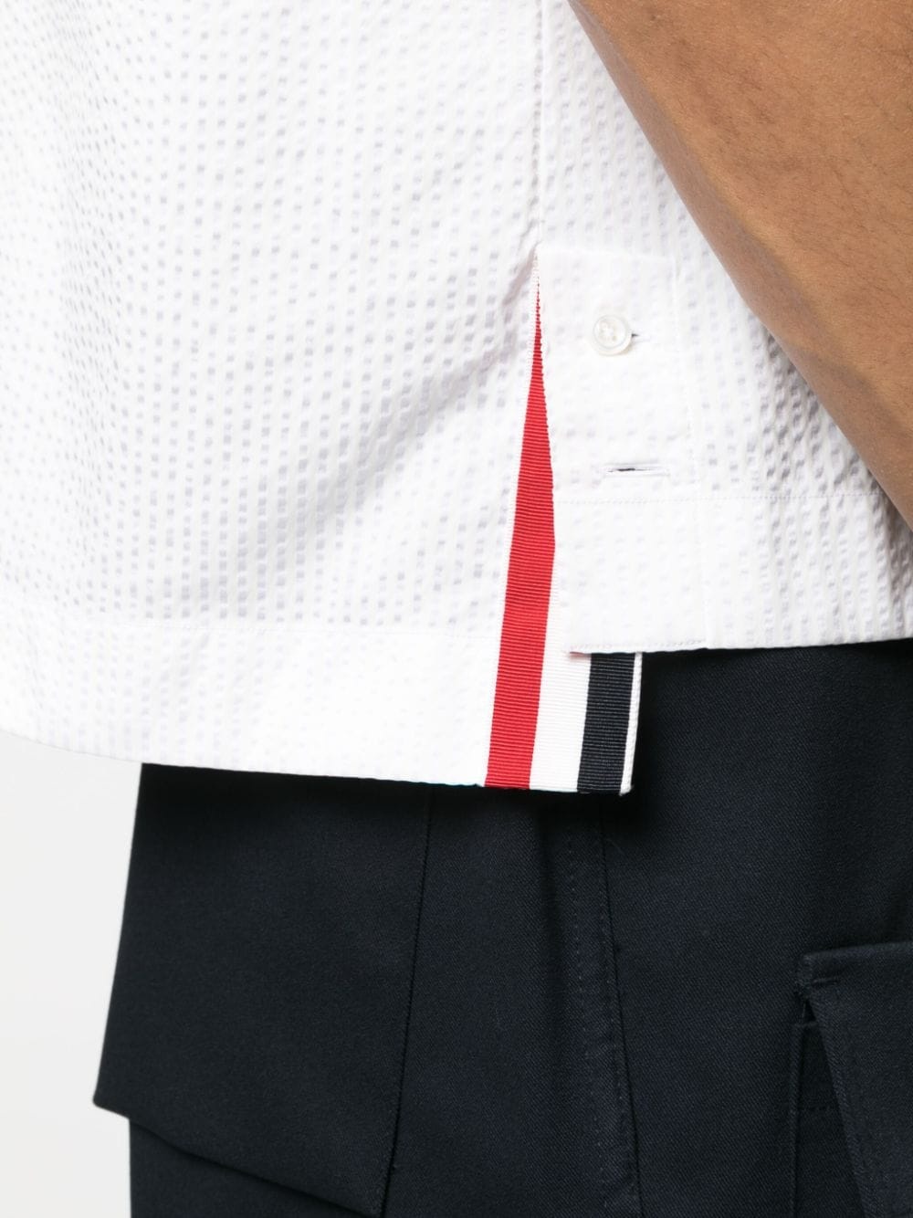 short-sleeve seersucker cotton shirt - 5