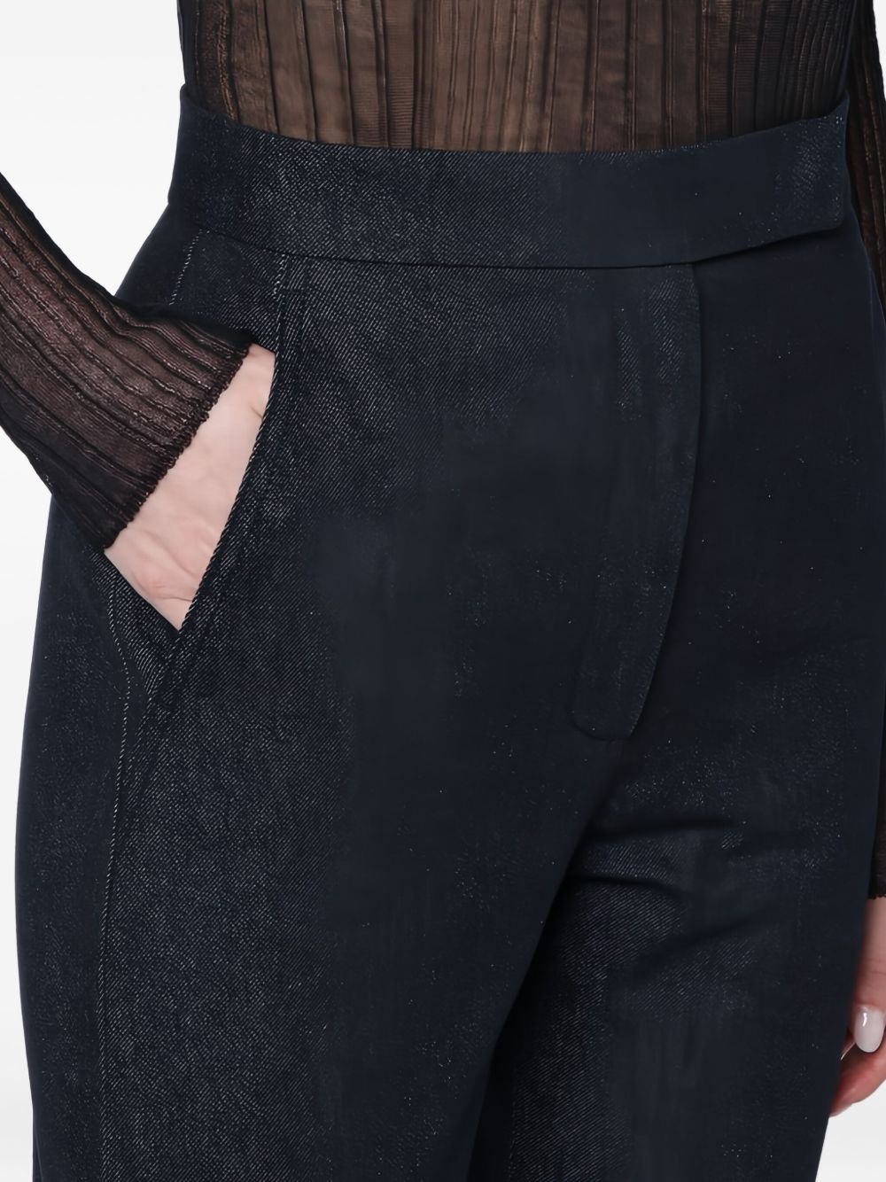cotton straight-leg trousers - 5