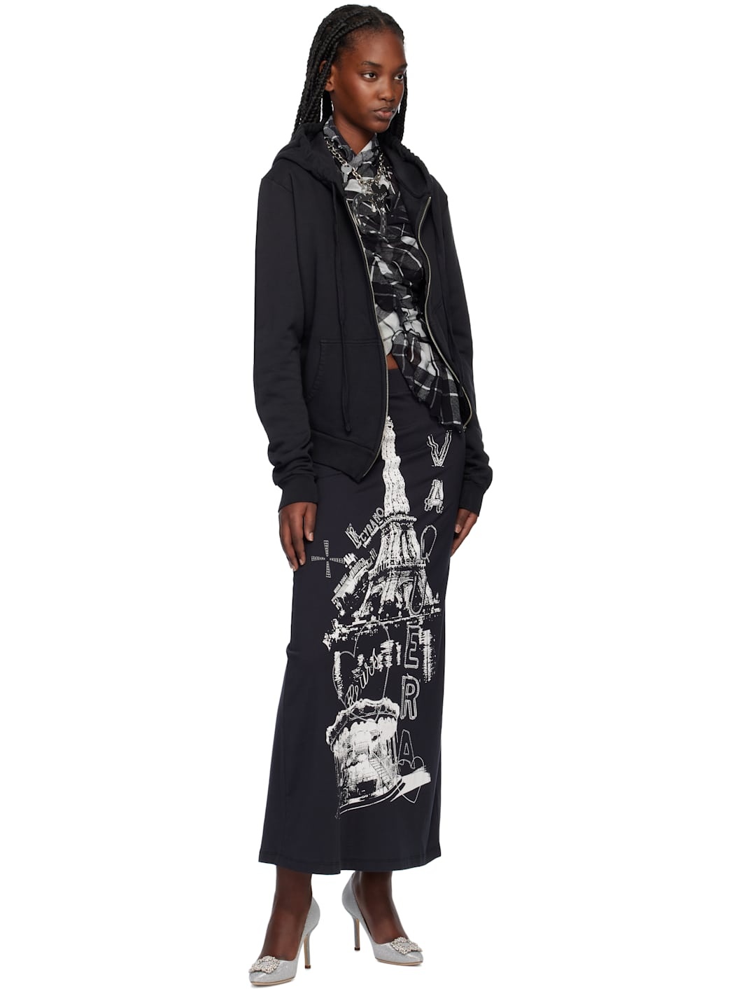 Black Twisted Rose Hoodie - 4