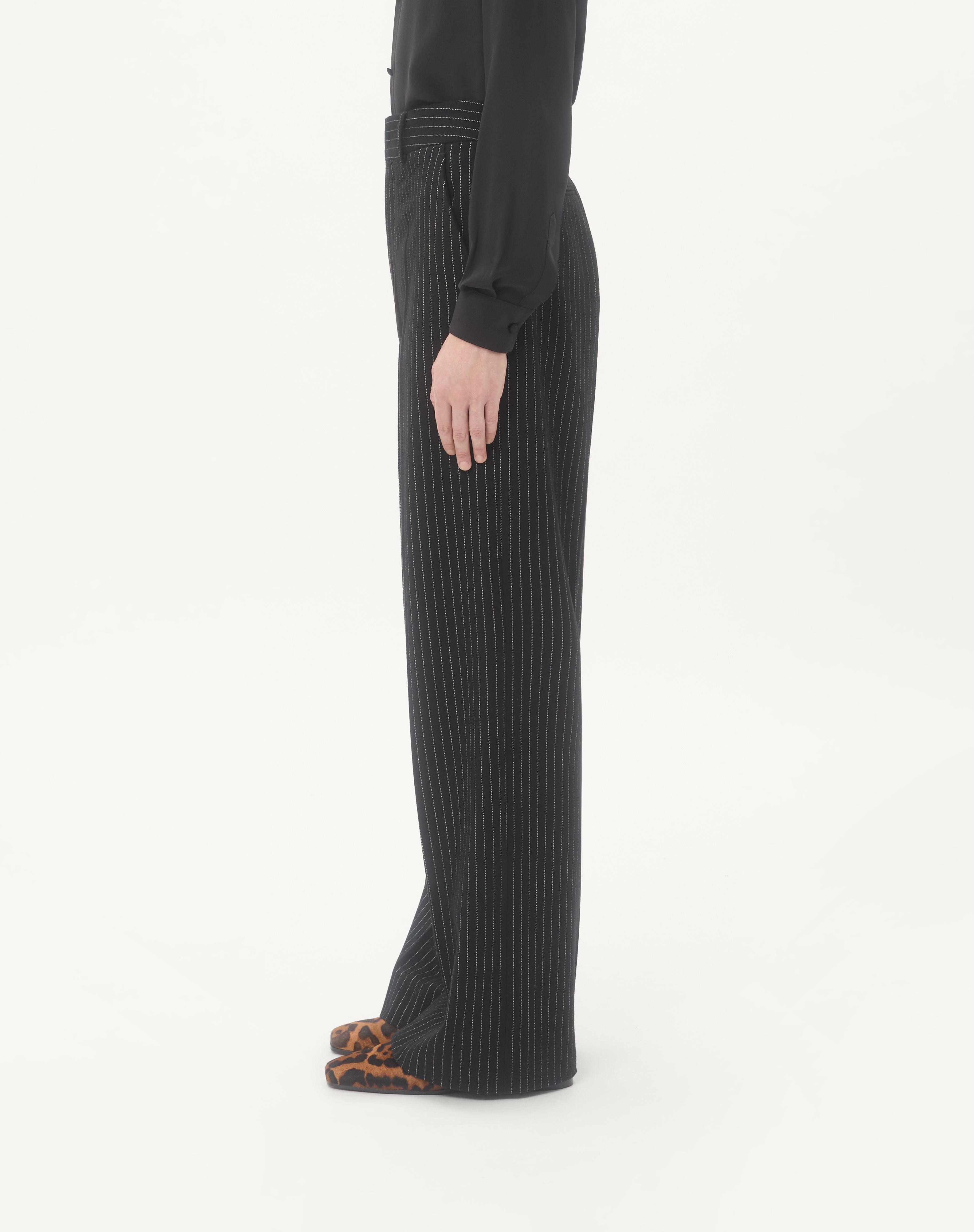 VALENTINO PINSTRIPE PANTS IN WOOL AND SILK - 4