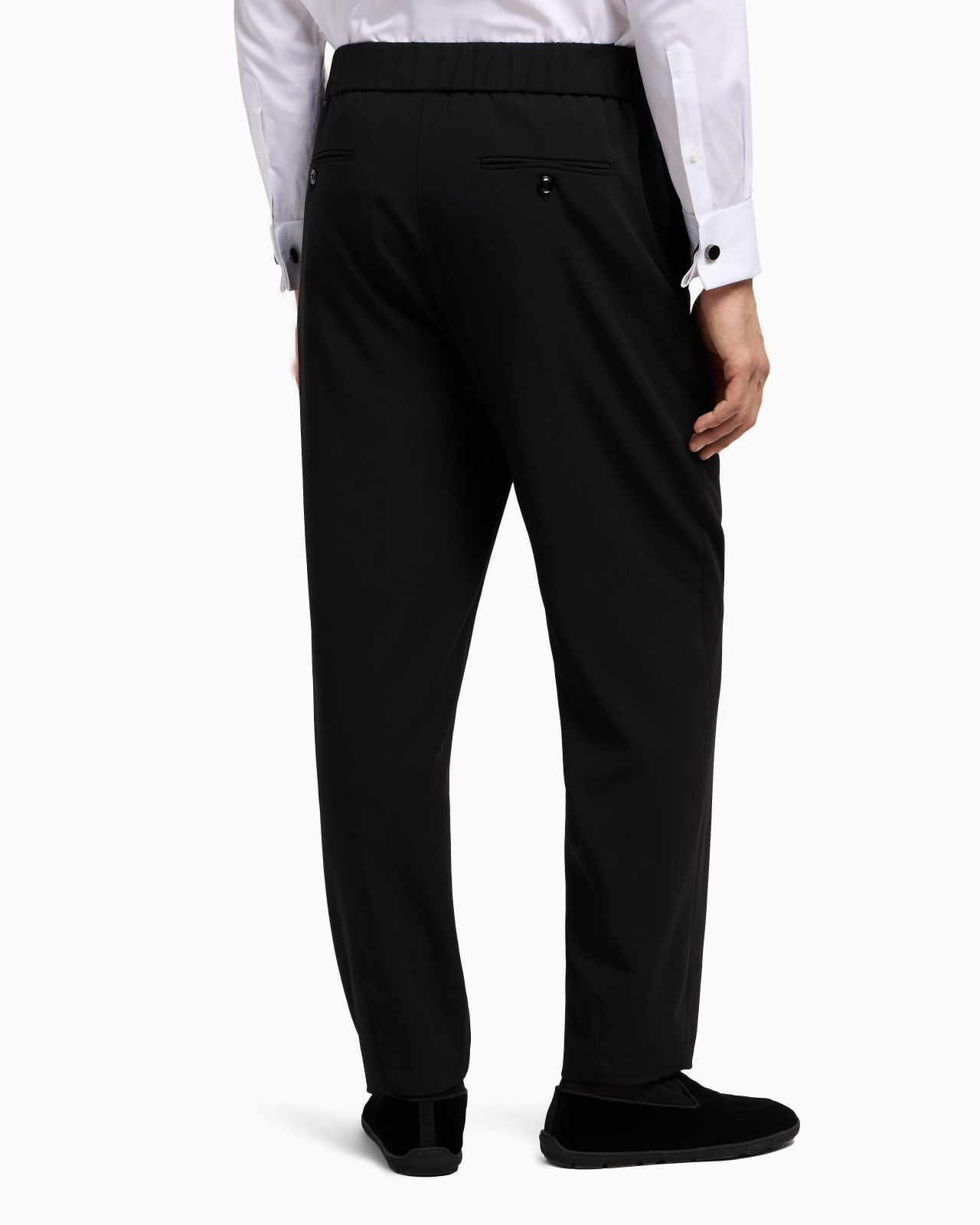 SINGLE-PLEAT, PURE VIRGIN WOOL CRÊPE TROUSERS - 3