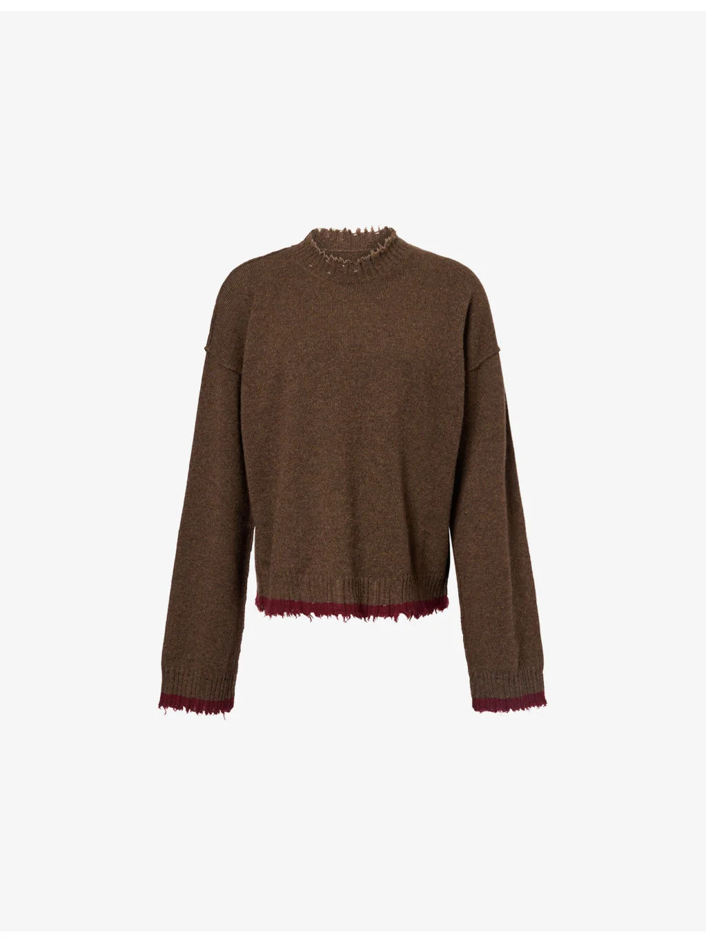 Long-Sleeve Raw-Edge Cashmere Jumper - 1