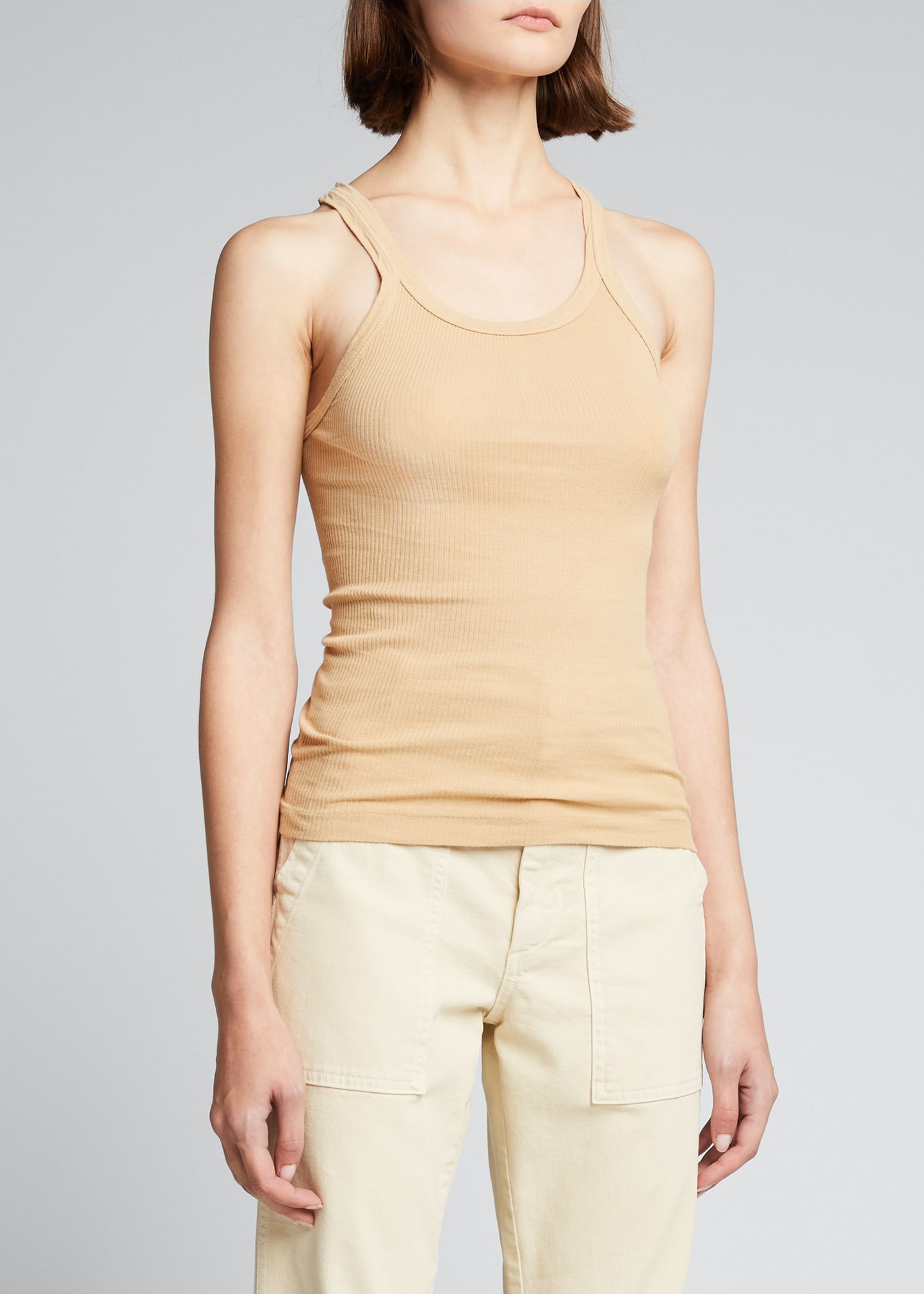 Ribbed Scoop-Neck Fitted Tank - 4