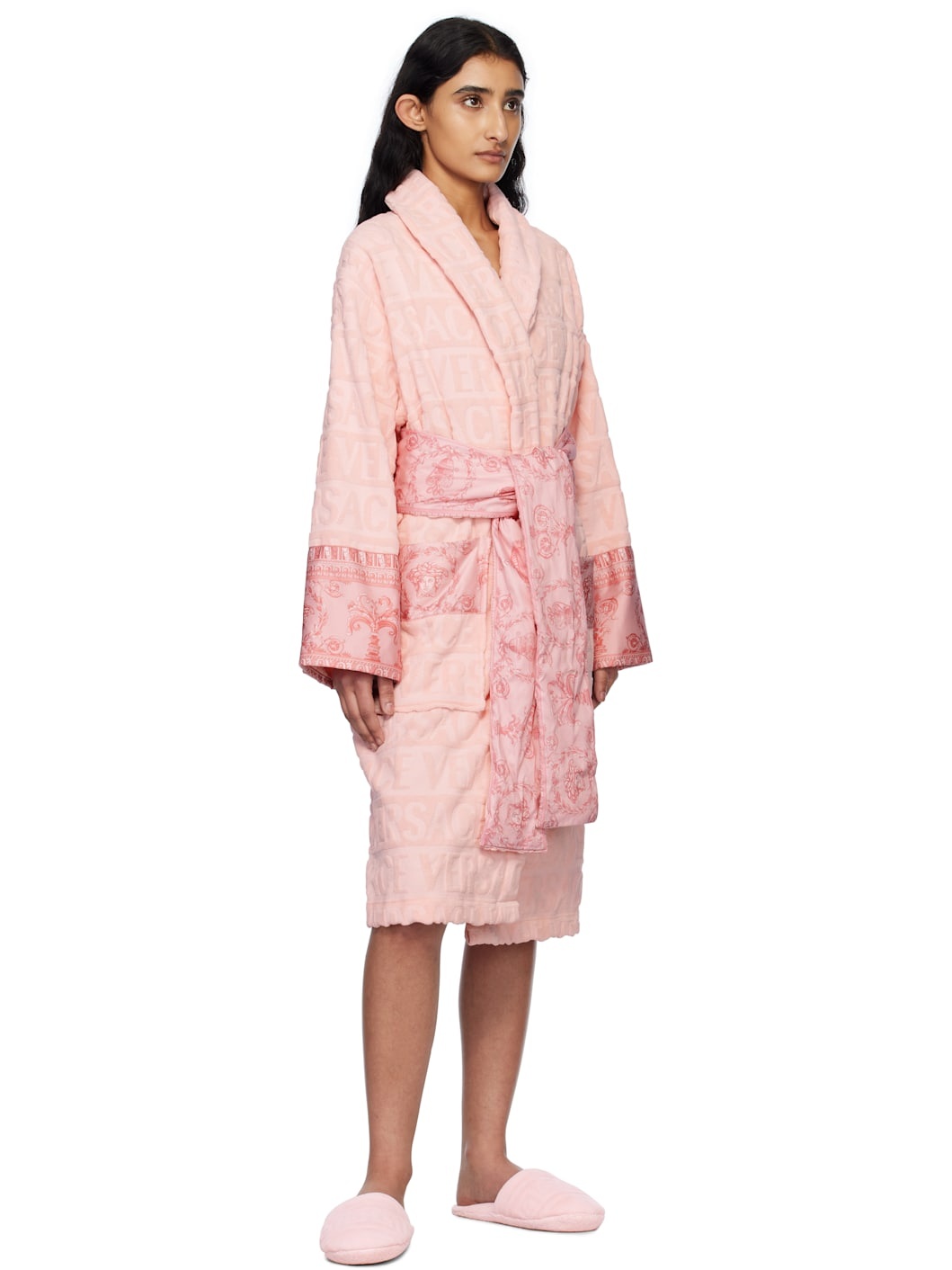 Pink 'I Heart Baroque' Bathrobe - 4