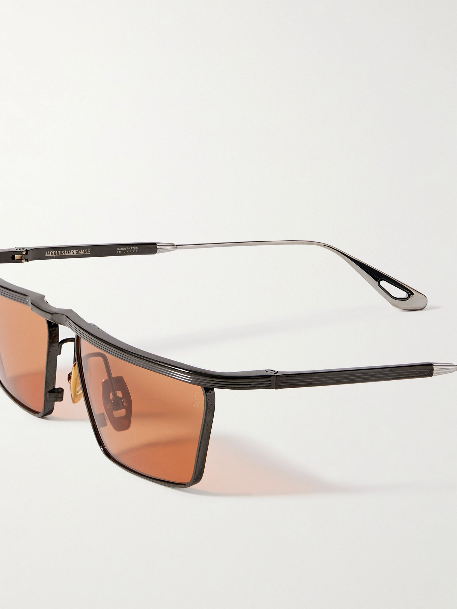 Bogart Rectangular-Frame Metal Sunglasses Black - 3