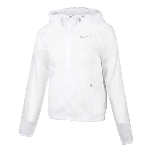(WMNS) Nike Zipper Cardigan hooded Running Jacket White CZ2834-100 - 1