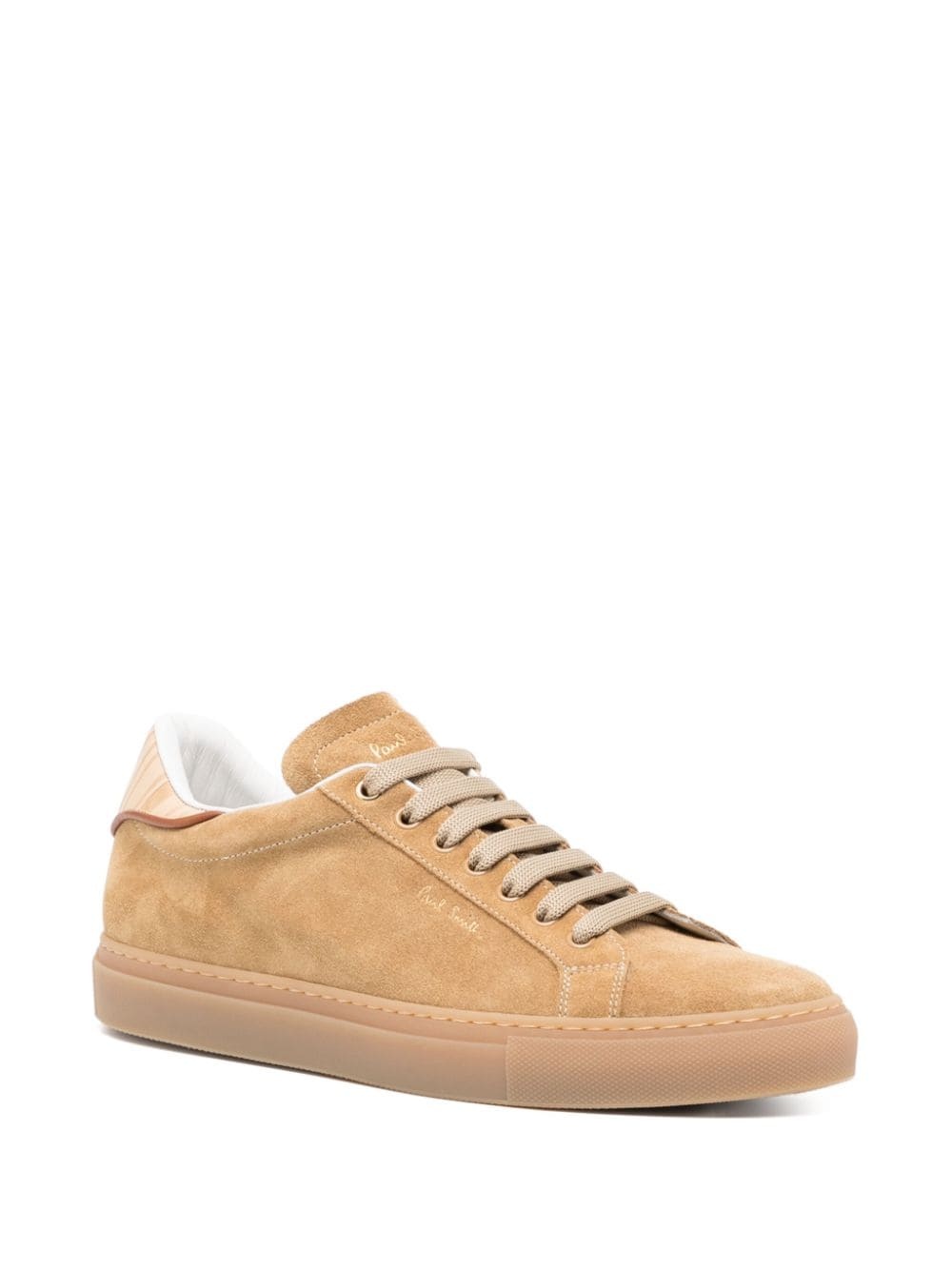 logo-stamp suede sneakers - 2