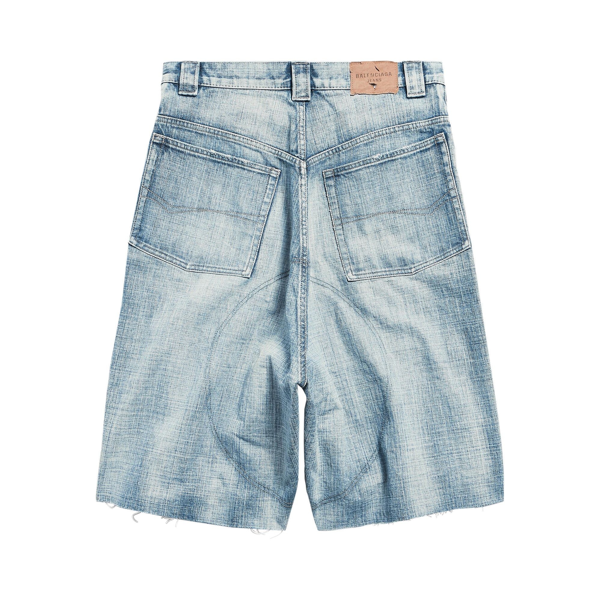 Balenciaga Knee Dart Shorts 'Light Blue' - 2