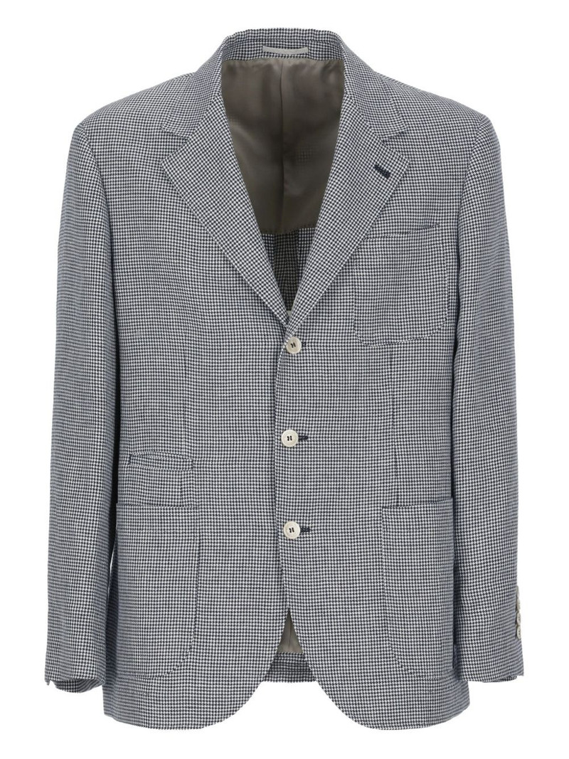 pied-de-poule linen blazer 1