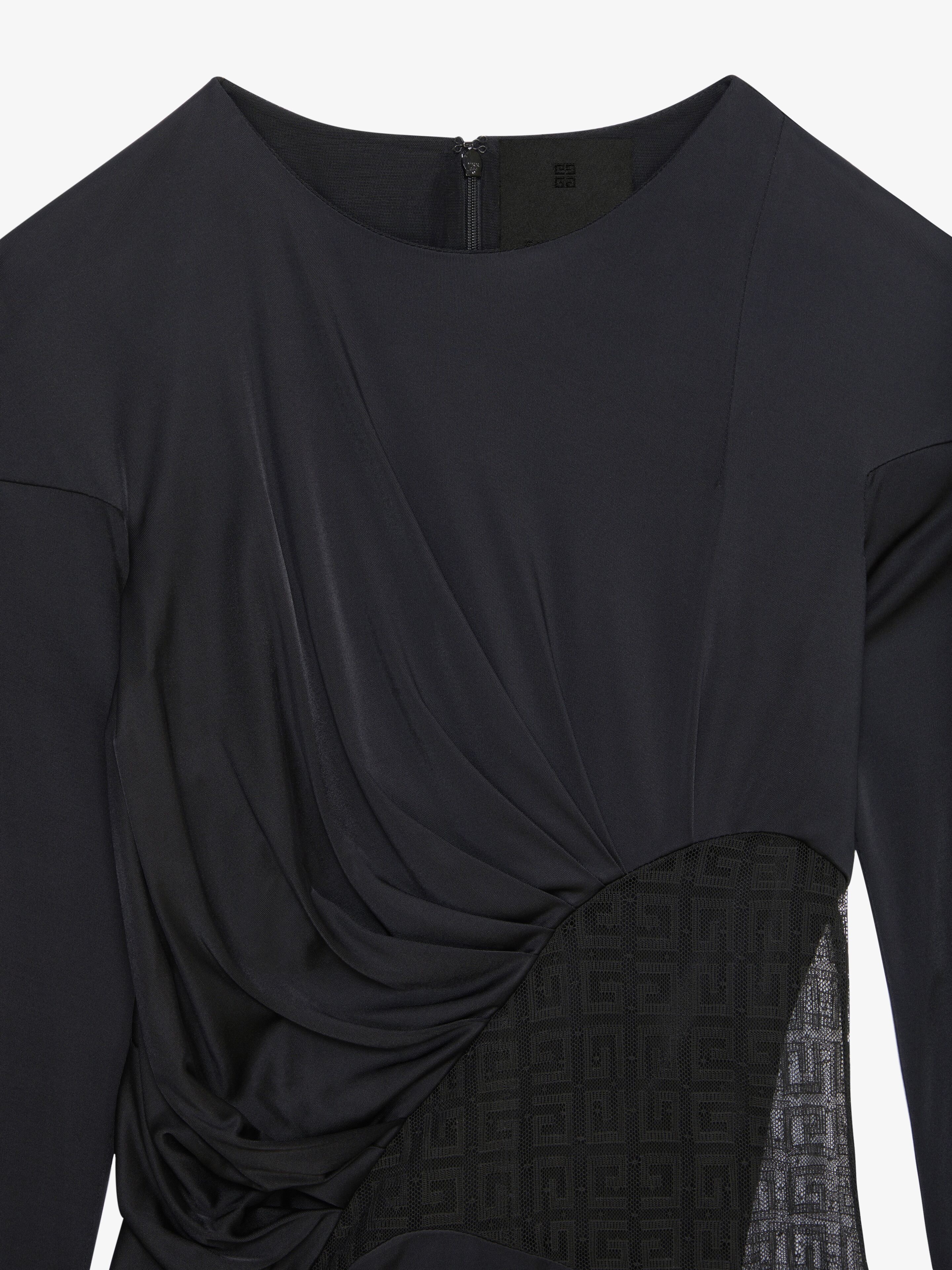 DRAPED TOP IN JERSEY AND 4G LACE - 5