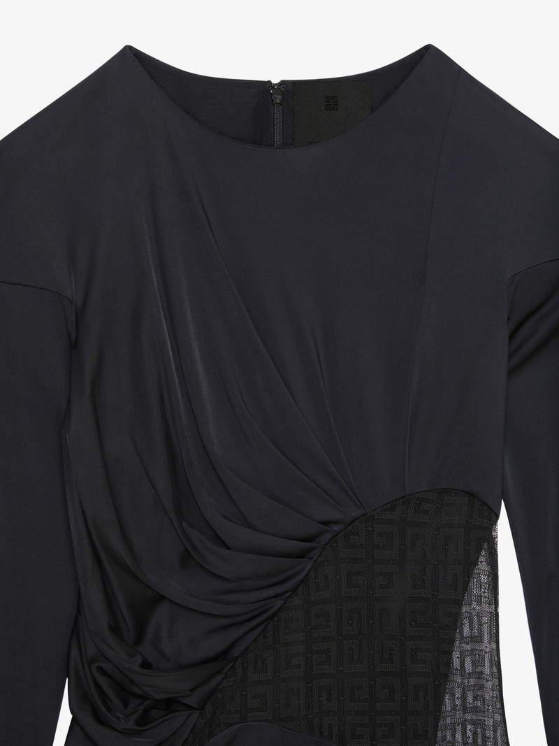 DRAPED TOP IN JERSEY AND 4G LACE 5
