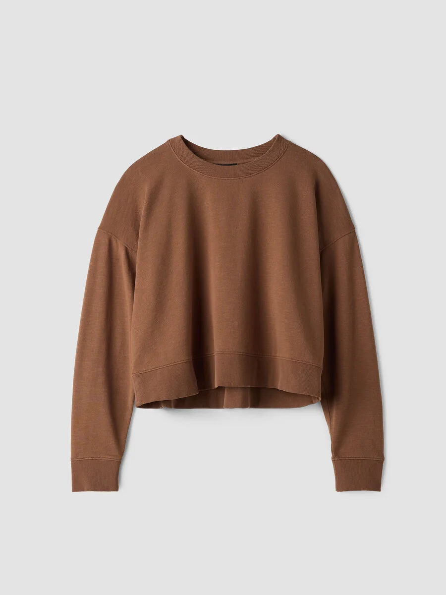 Garment-Dyed Organic Cotton Terry Cropped Box-Top - 1