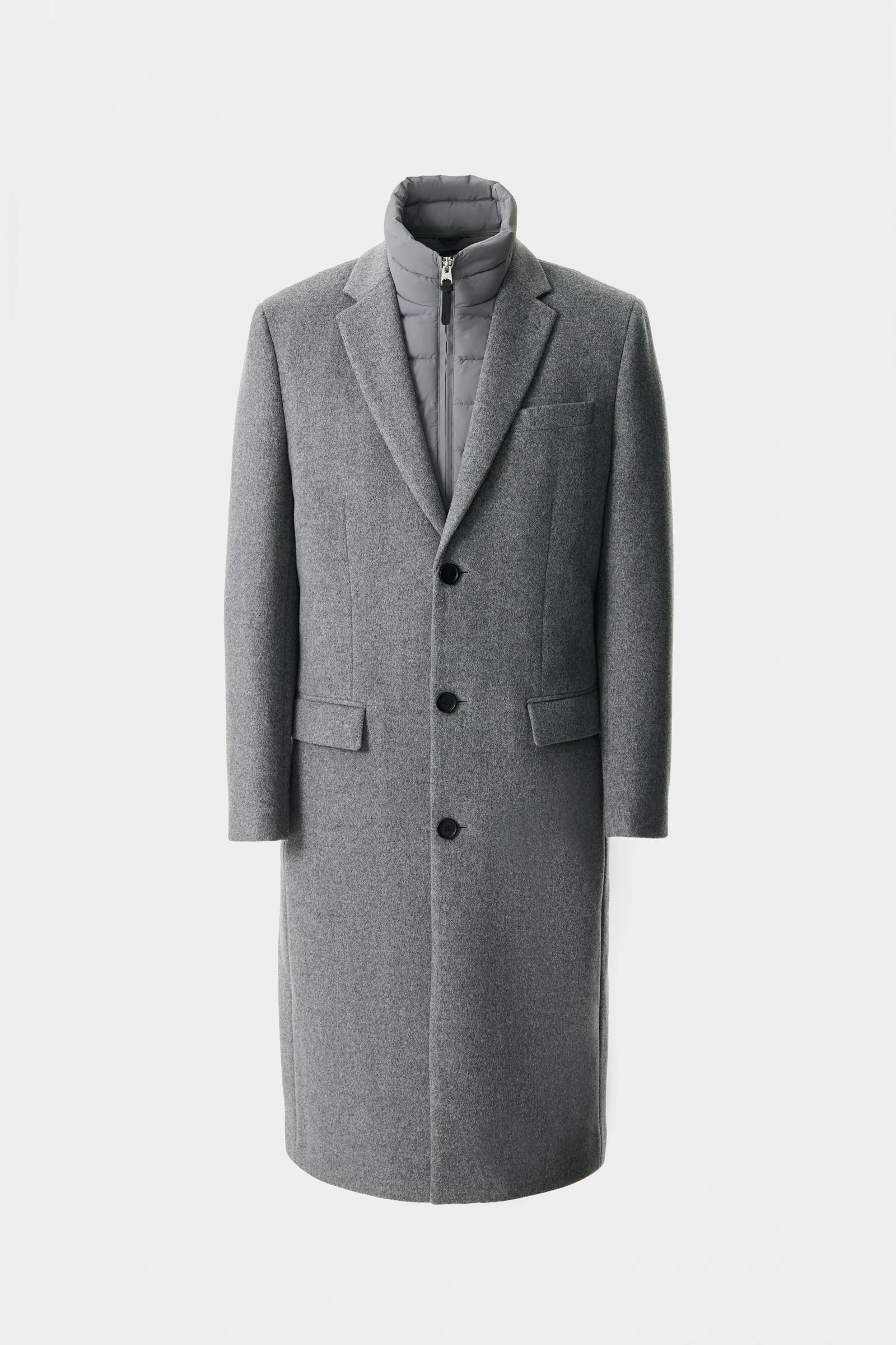 SKAI-LG 3-in-1 Wool Coat With Removable Down Liner - 1