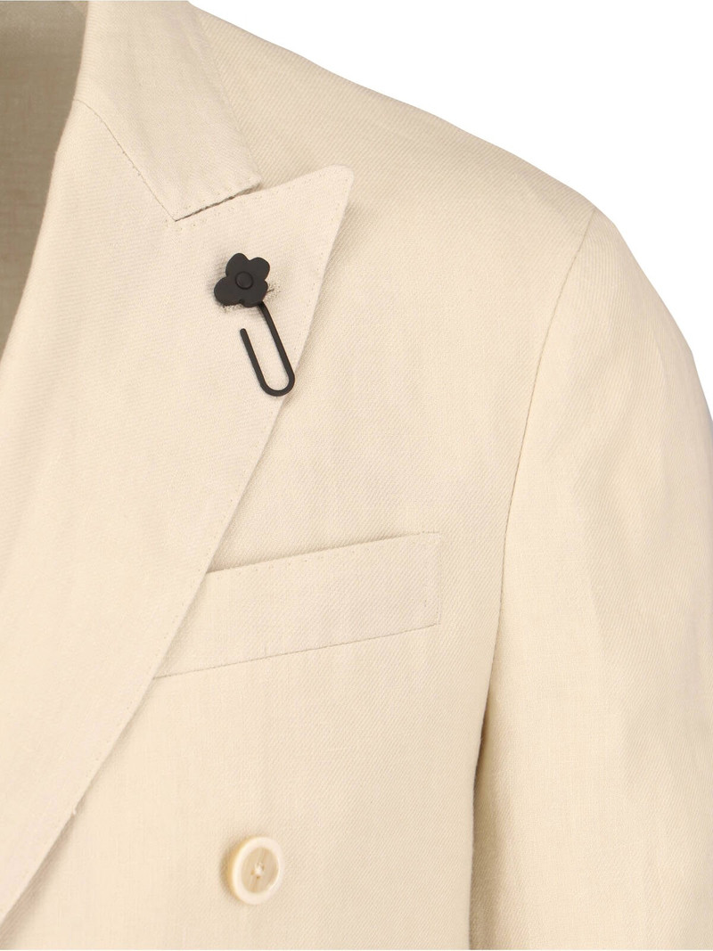 LARDINI DOUBLE-BREASTED LINEN SUIT outlook