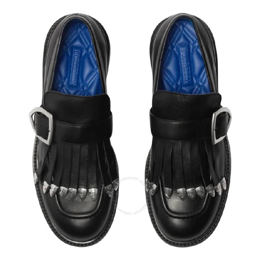 Burberry Cobble Fringe Detailing Leather Loafers - 2