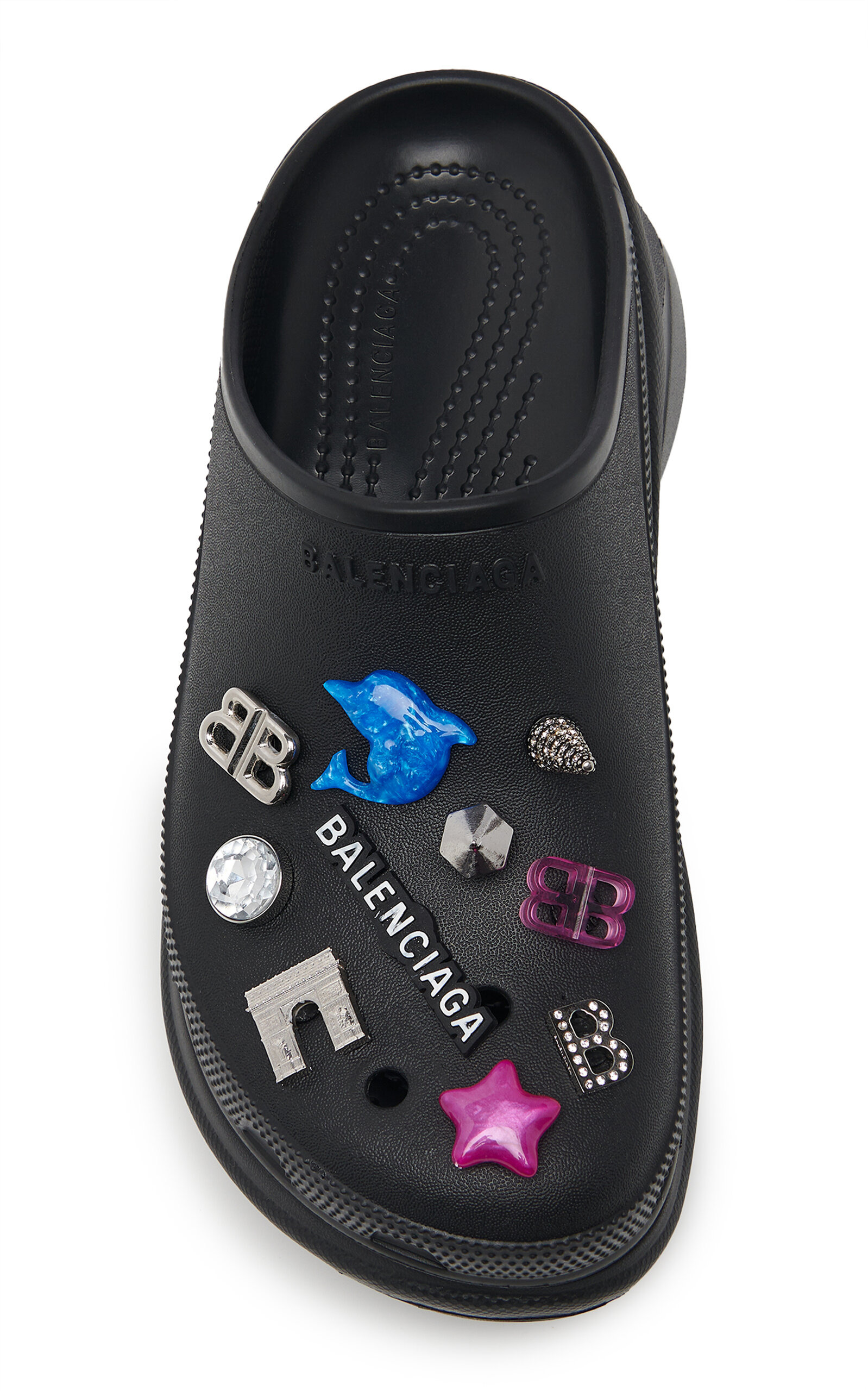 Embellished Rubber Croc Mules black - 2
