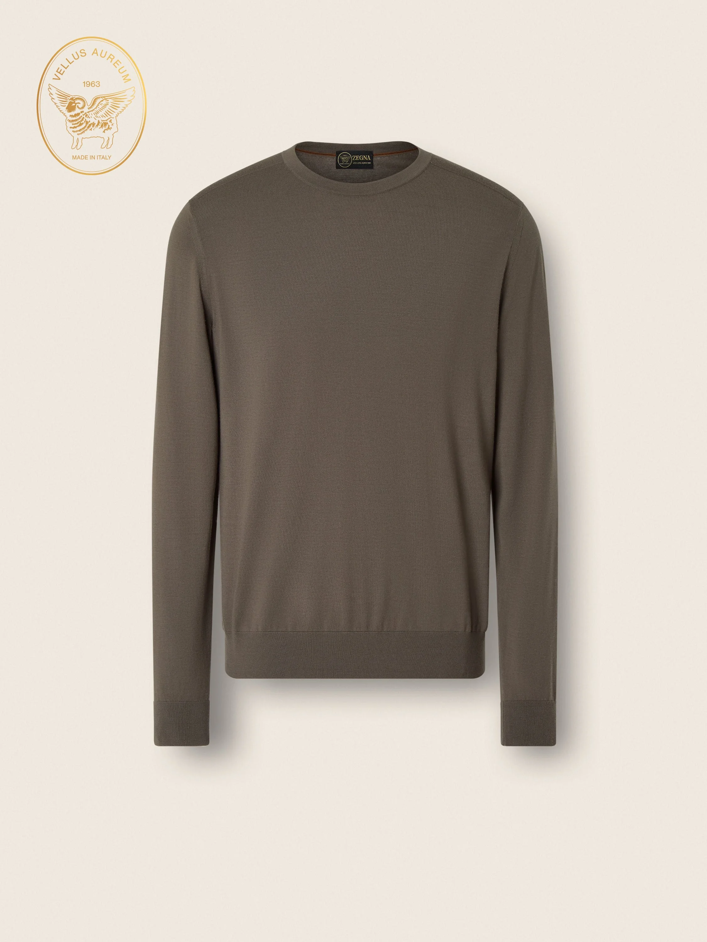 DARK TAUPE VELLUS AUREUM CREWNECK - 1