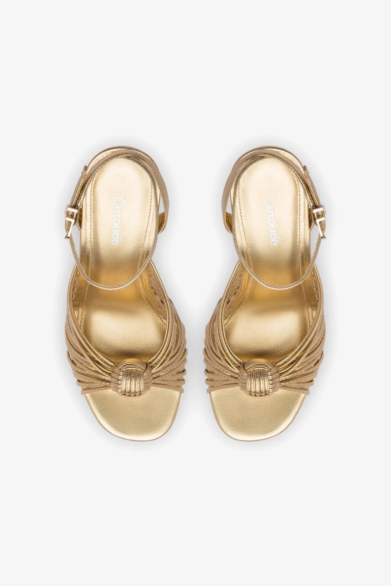 Valerie Platform Sandal In Gold Metallic Leather 3