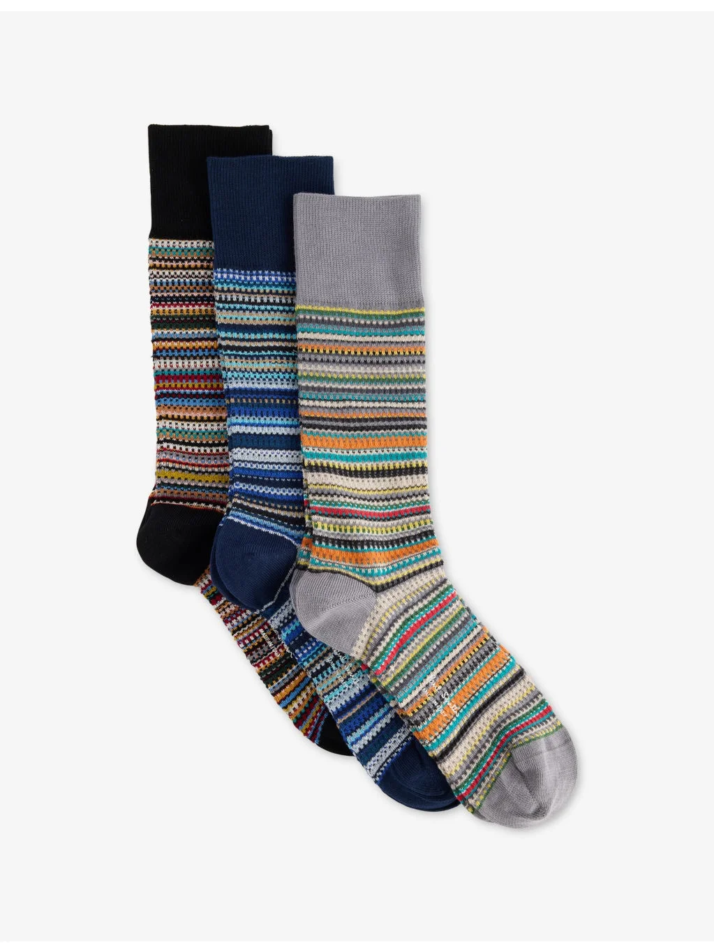 Signature-Stripe Pack-Of-Three Stretch Cotton-Blend Socks - 1