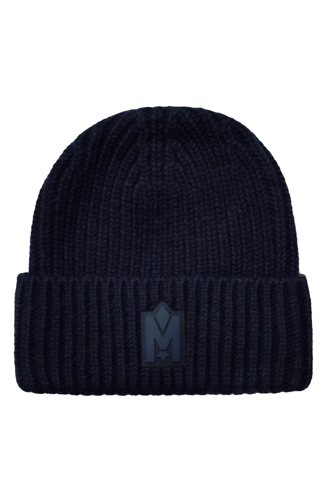 Mackage Jude Recycled Wool Blend Rib Beanie in Navy-Light Military at Nordstrom - 1