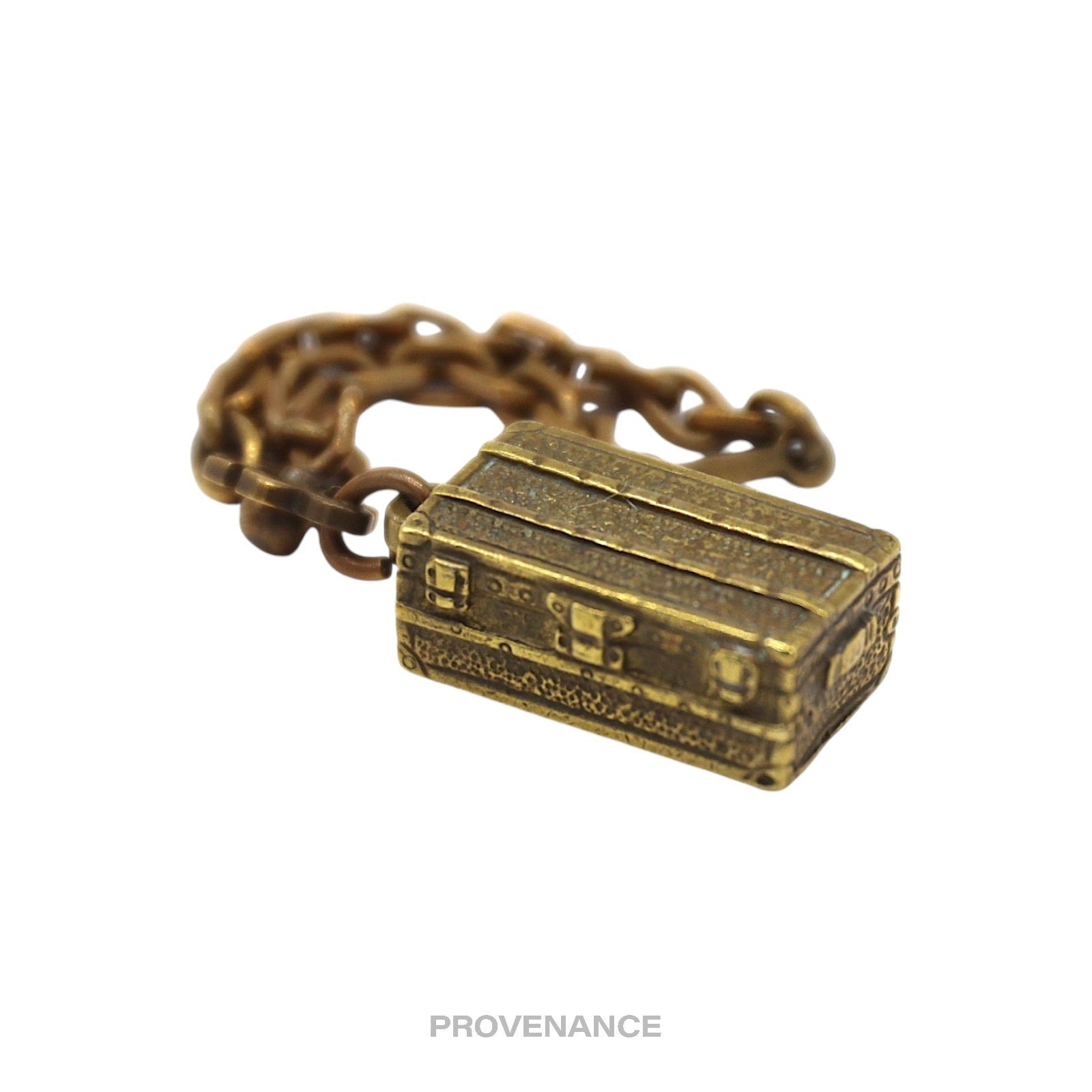 Louis Vuitton Trunk Keychain Charm - Solid Aged Brass - 2