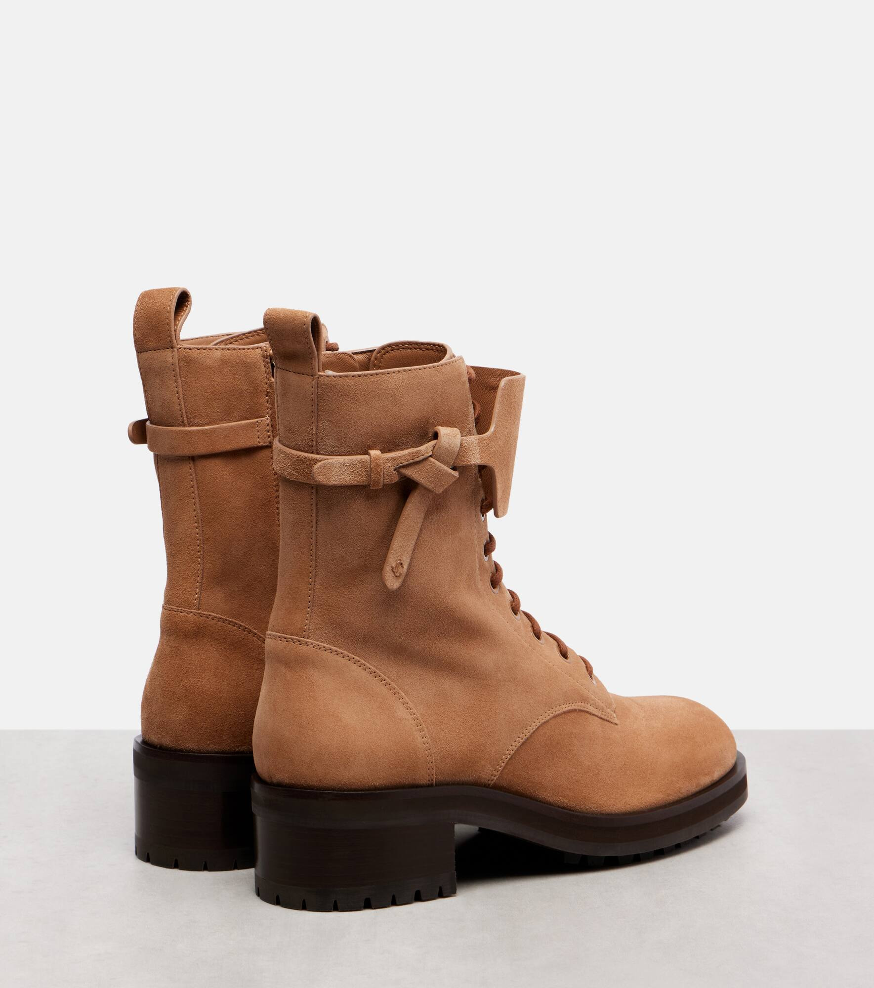 Rosabel knotted suede combat boots - 2
