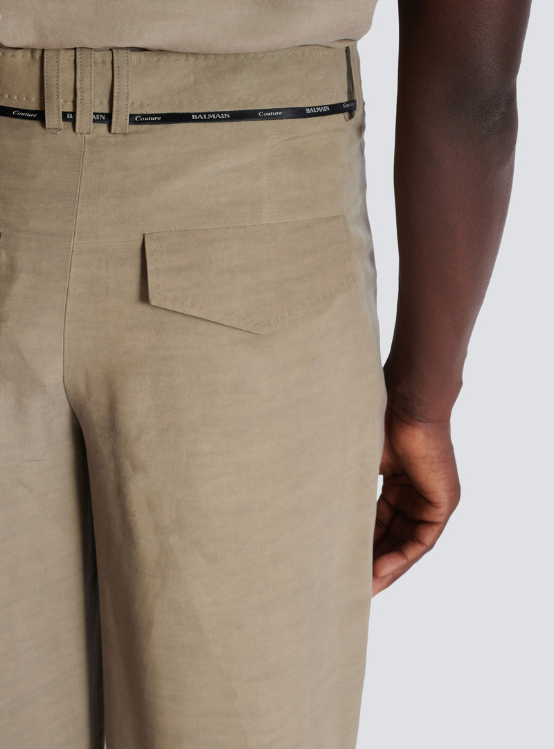 Pleated cupro trousers 8