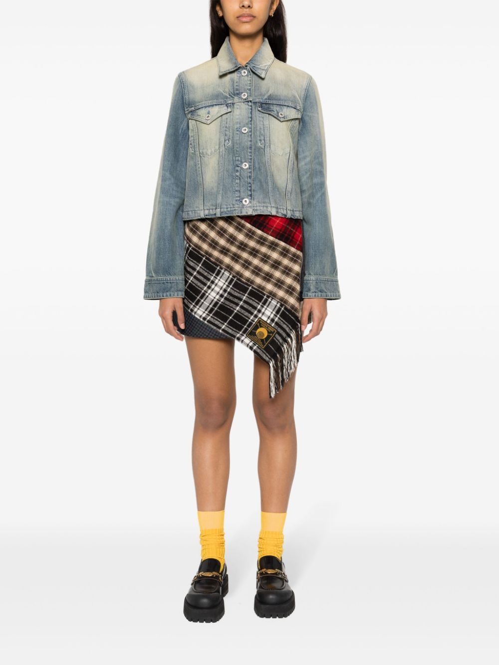 logo-embroidery denim jacket - 2