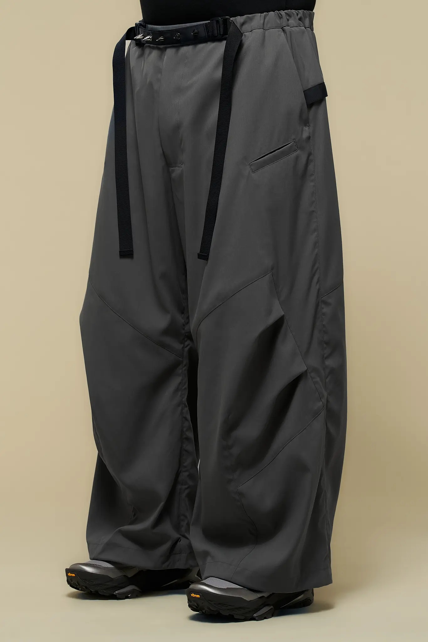 P56B-M Nylon Stretch Web Belt Trouser Gray - 7