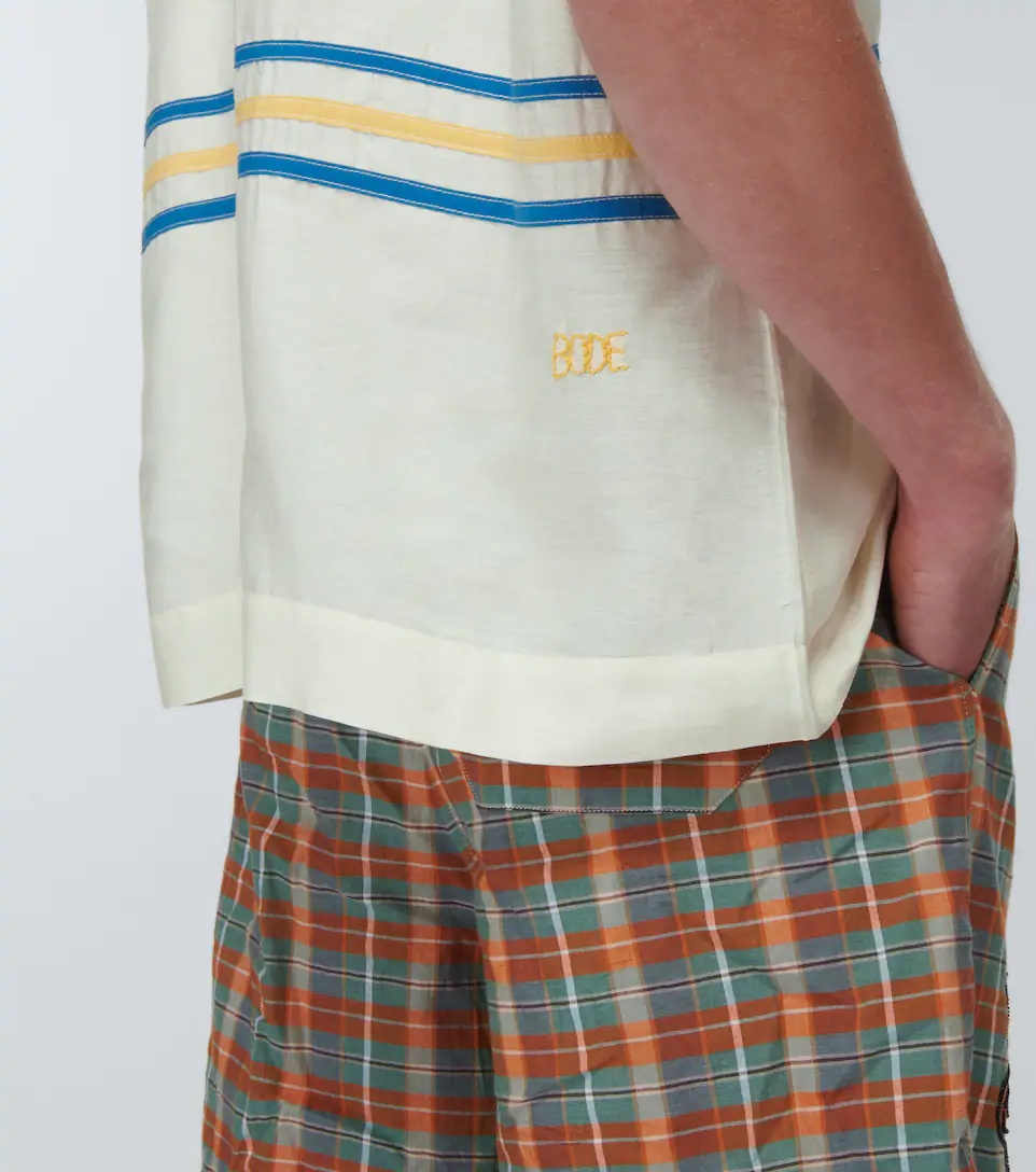 Stripe-trimmed cotton shirt - 6