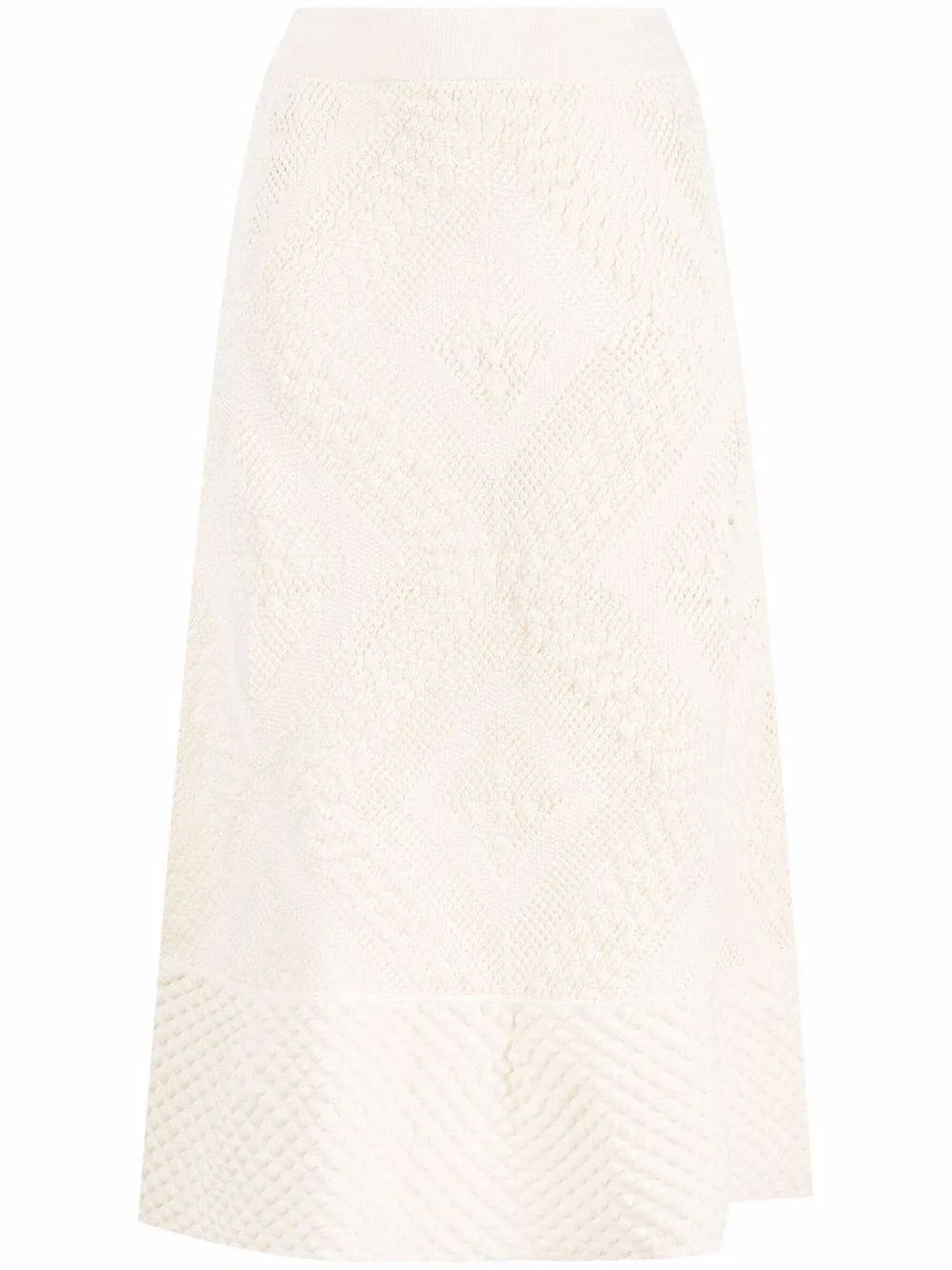 open-knit patterned midi skirt - 1