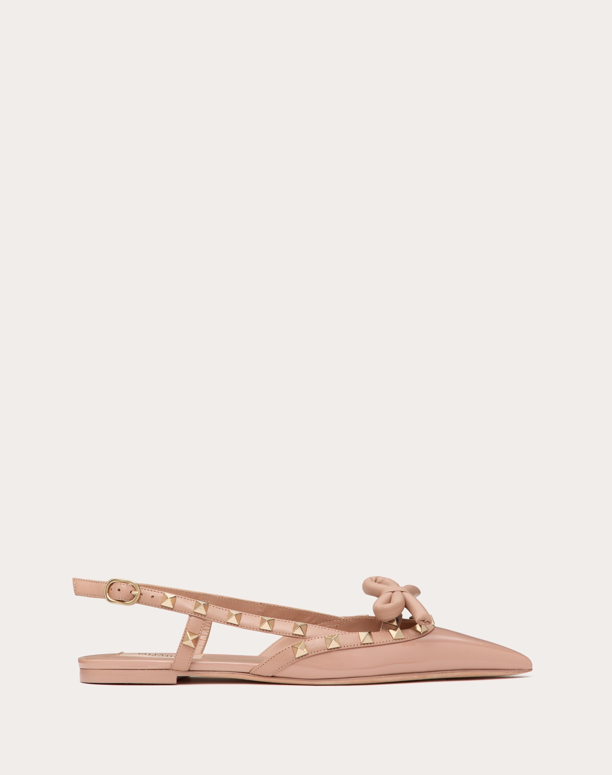 ROCKSTUD BOW SLINGBACK BALLERINAS IN PATENT LEATHER - 1