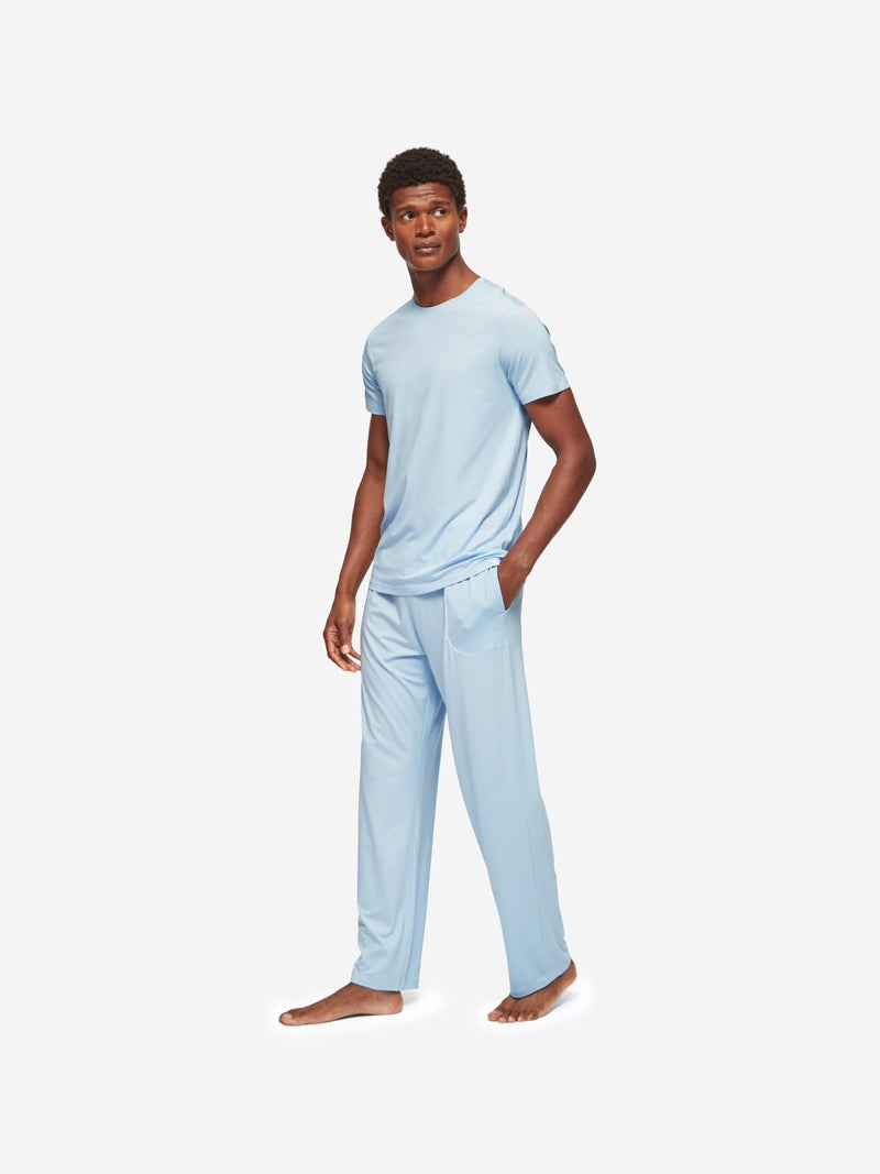 Men's Lounge Trousers Basel Micro Modal Stretch Sky - 3