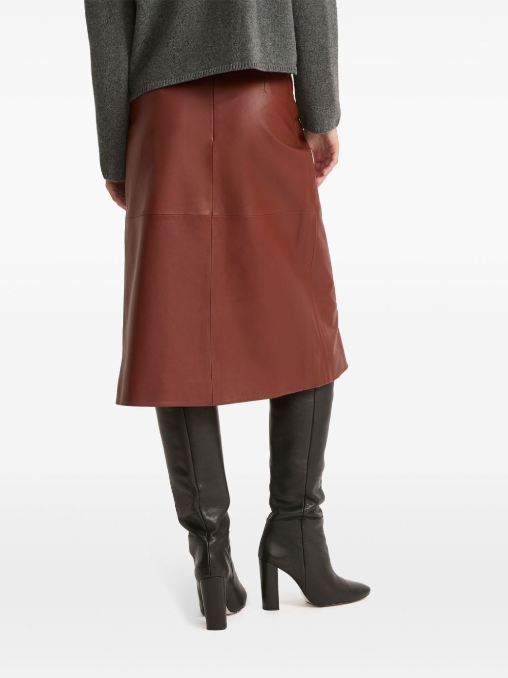leather wrap skirt - 4