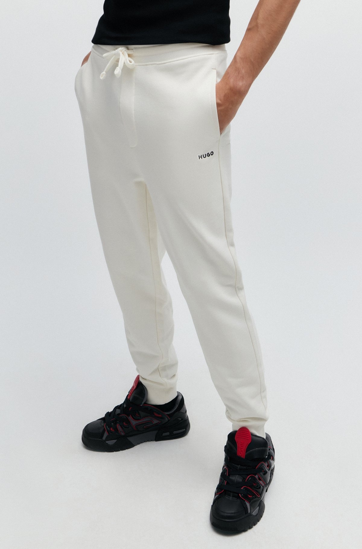 COTTON-TERRY TRACKSUIT BOTTOMS WITH LOGO PRINT - 3