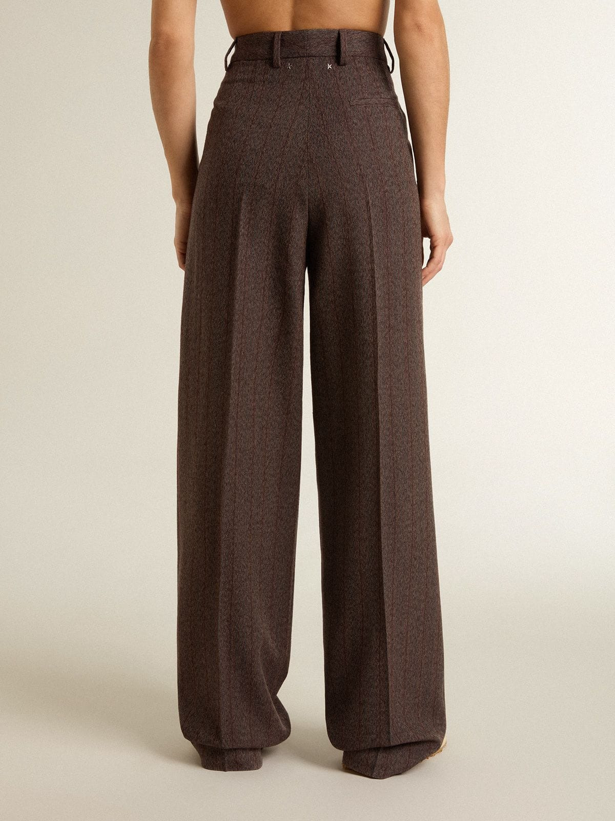 Women's brown virgin wool pants - 4